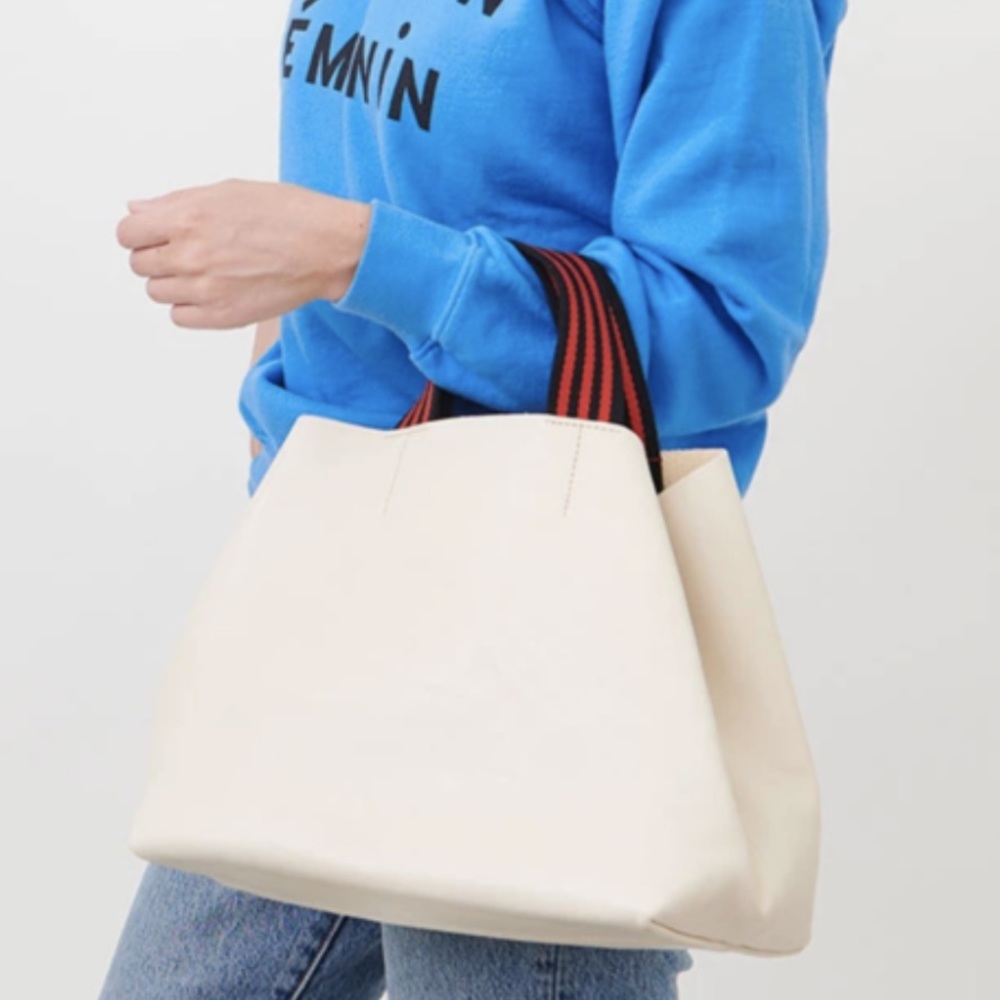 Clare V White Bateau Tote Bag